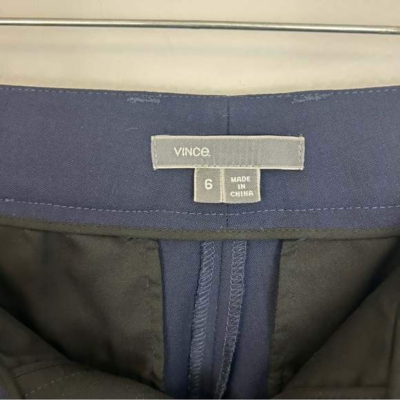 Vince Wool Navy & Royal Blue Stripe Trouser Pants Size 6 - Picture 5 of 11